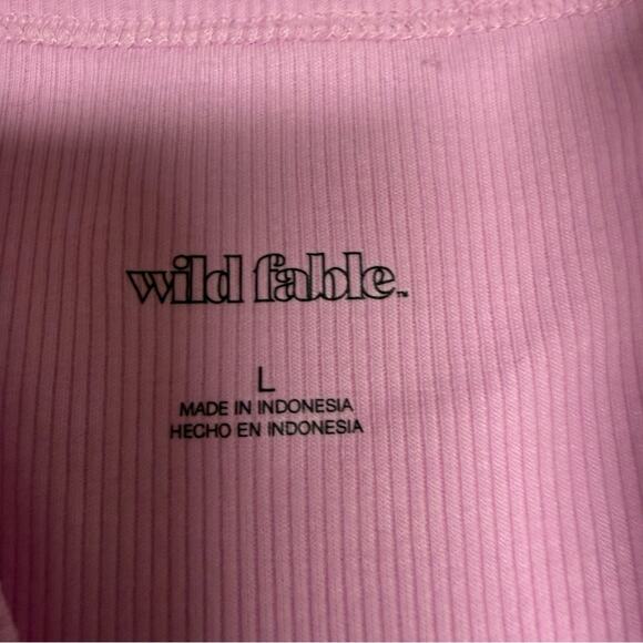 Wild Fable Pink Sleeveless Fitted Crop Tank Sz Large New - Picture 4 of 5